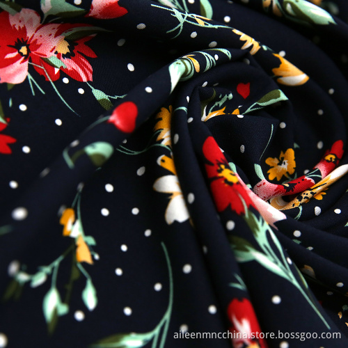 100%spun rayon print fabric for women cloth
